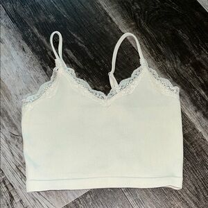 Wildflowers White Lace Trim Tank Top